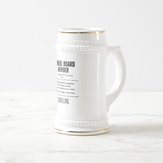 Chope À Bière Membre du conseil scolaire personnalisé Amusant (Devant droit)