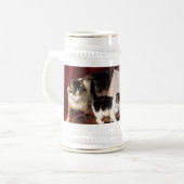 Chope À Bière Mère Chat et chatons sur table (Devant gauche)