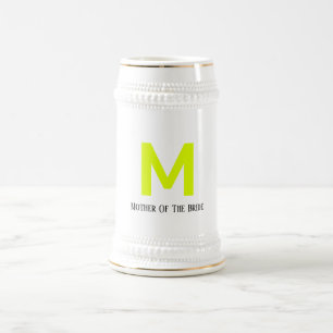 Chope À Bière Mère Du Mariage Fluorescent Jaune Fluorescent