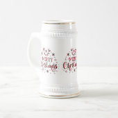 Chope À Bière Merry Christmas Snowflakes (Devant gauche)