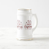 Chope À Bière Merry Christmas Snowflakes (Devant droit)