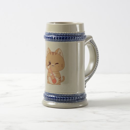 Chope À Bière mignon étudiant en chat | Conception amoureux des  (Devant droit)