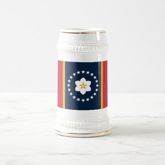 Chope À Bière Mississippi : Le drapeau de l'État américain de Ma (Centre)