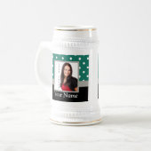 Chope À Bière Modèle photo à points de polka vert (Devant gauche)