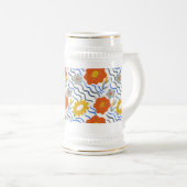 Chope À Bière Modern Abstract Flowers Boho Wavy (Devant droit)