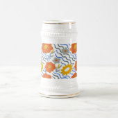 Chope À Bière Modern Abstract Flowers Boho Wavy (Centre)