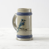 Chope À Bière Moderne Juste Birding Blue Jays (Devant gauche)
