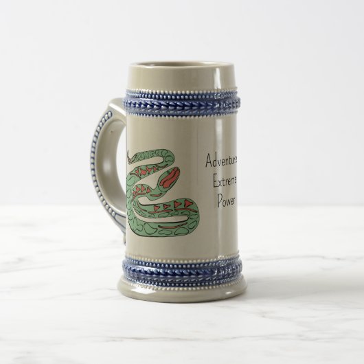 Chope À Bière Monde Serpent : Extrême, Puissance, Aventures. (Devant gauche)