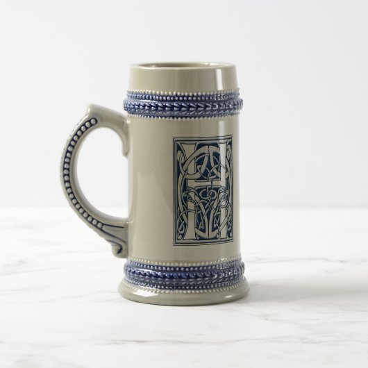 Chope À Bière Monogramme celtique de H (Gauche)