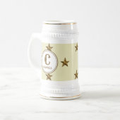 Chope À Bière Monogramme étoilé initial Nom de famille occidenta (Devant gauche)