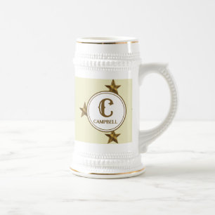 Chope À Bière Monogramme étoilé initial Nom de famille occidenta