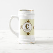 Chope À Bière Monogramme étoilé initial Nom de famille occidenta (Gauche)