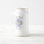 Chope À Bière Monogramme Mariage Vow Heart (Devant gauche)