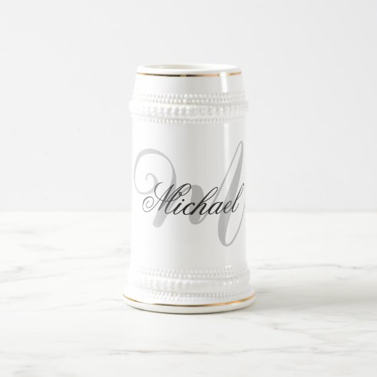 Chope À Bière Monogramme minimaliste Plain moderne (Centre)
