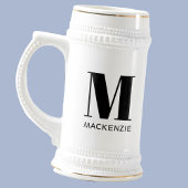 Chope À Bière Monogramme Nom initial Simple