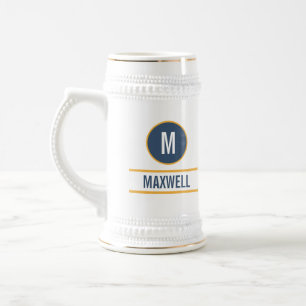 Chope À Bière monogramme personnalisé du nom de la lettre initia