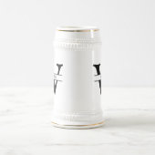 Chope À Bière monogramme personnalisé, initial et nom simple (Centre)