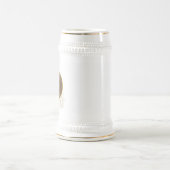 Chope À Bière Monogramme rustique Groomsman Beer Stein (Centre)