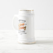 Chope À Bière Moonshine Distillation Nom Gold Script Original (Devant gauche)