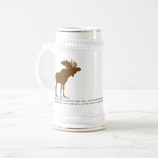 Chope À Bière Moose Stein-Walden, Henry David Thoreau Citation (Devant gauche)