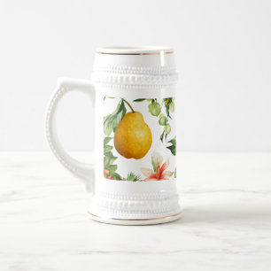 Chope À Bière Motif aquarelle de fruits Stein – 22 oz  