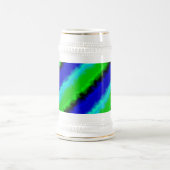 Chope À Bière Motif arc-en-ciel bleu vert abstrait 3D (Centre)