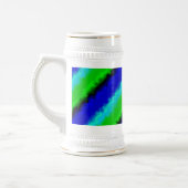 Chope À Bière Motif arc-en-ciel bleu vert abstrait 3D (Gauche)