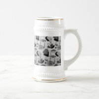 Motif atomique noir et blanc Stein
