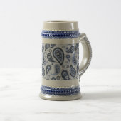 Chope À Bière Motif Blue Paisley (Devant droit)