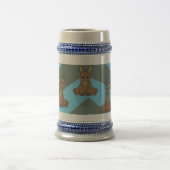 Chope À Bière Motif brun sautant d'ânes (Centre)