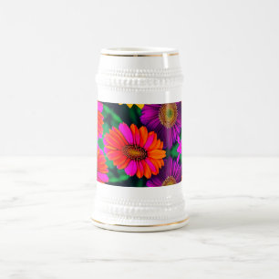 Chope À Bière Motif coloré Daisy Bouquet