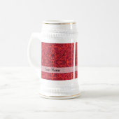 Chope À Bière Motif damassé rouge (Devant gauche)
