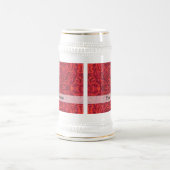 Chope À Bière Motif damassé rouge (Centre)