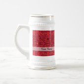 Chope À Bière Motif damassé rouge (Gauche)