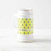 Chope À Bière Motif d'ancre jaune (Devant gauche)
