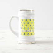 Chope À Bière Motif d'ancre jaune (Gauche)