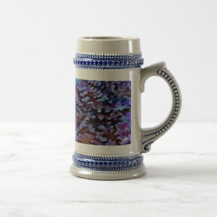 Chope À Bière Motif de camouflage bleu et lilas