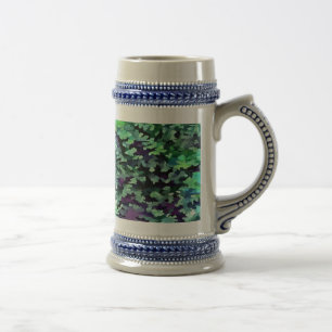 Chope À Bière Motif de camouflage vert Jade et violet
