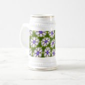 Chope À Bière Motif de fleurs blanches (Devant gauche)