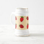 Chope À Bière Motif de fraises pour les fruits à l'été bonnes vi (Devant gauche)