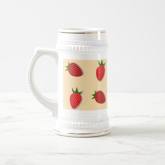 Chope À Bière Motif de fraises pour les fruits à l'été bonnes vi (Gauche)