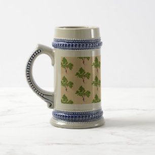 Chope À Bière Motif de jardinage de plants de navets de fermier