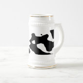 Chope À Bière Motif de vache noir et blanc (Devant droit)
