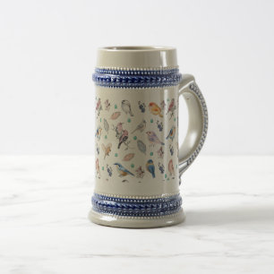 Chope À Bière Motif des oiseaux de printemps