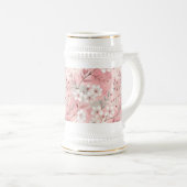 Chope À Bière Motif Fleur de Sakura Rose  (Devant droit)