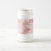 Chope À Bière Motif Fleur de Sakura Rose  (Centre)
