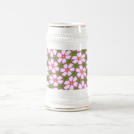Chope À Bière Motif Fleurs Cosmos (Centre)