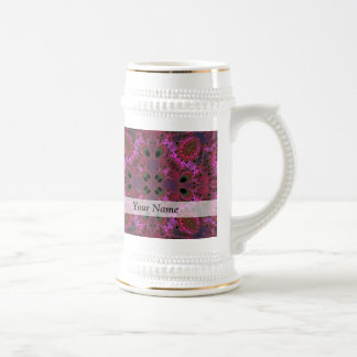 Chope À Bière Motif fractal numérique magenta