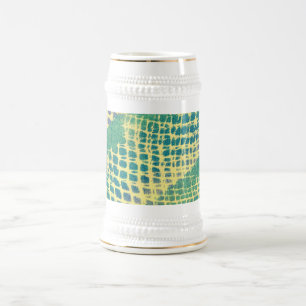 Chope À Bière Motifs Abstraits Bleu Vert Violet sur Chopes