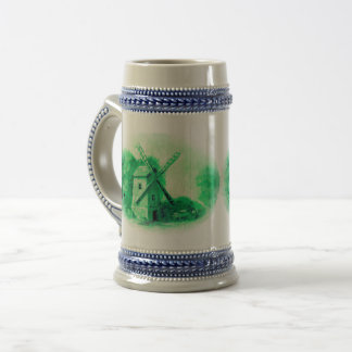 Chope À Bière Moulin à vent vert de Delft, cheval vert de Delft